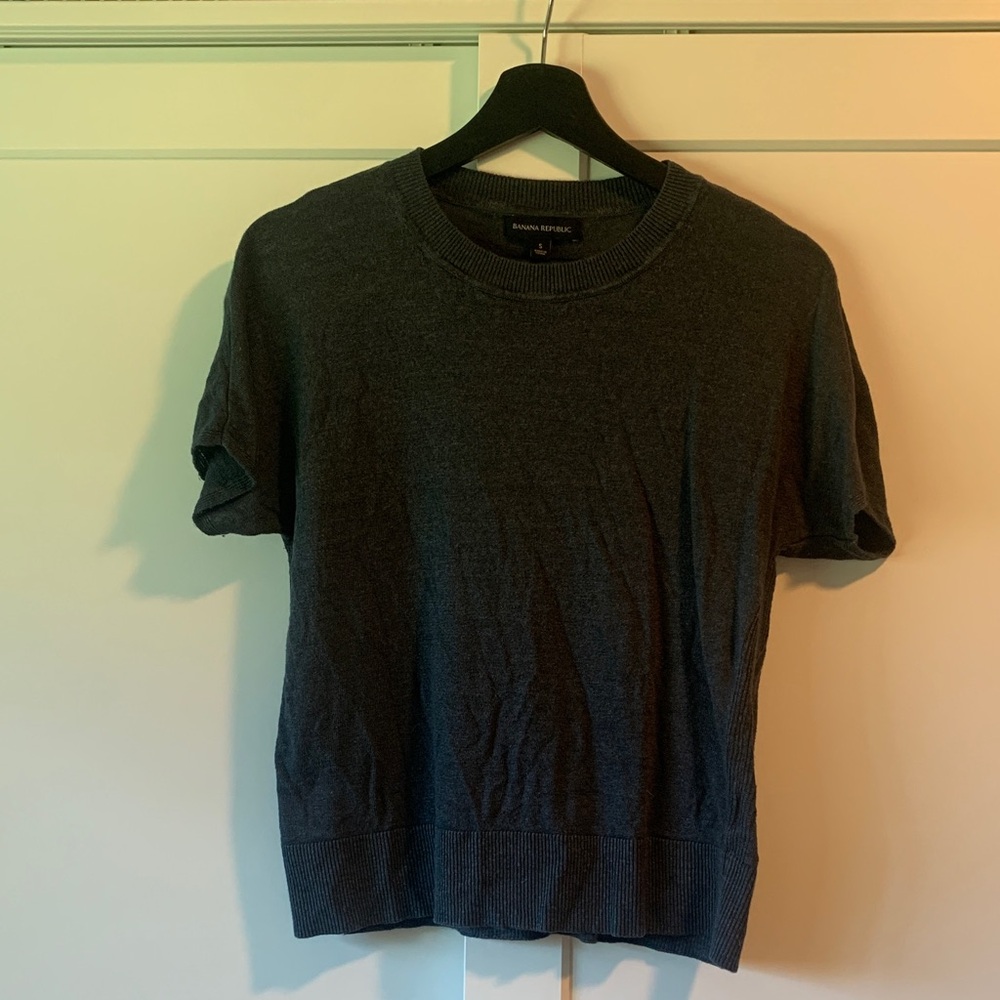 Banana Republic Charcoal Knit Top